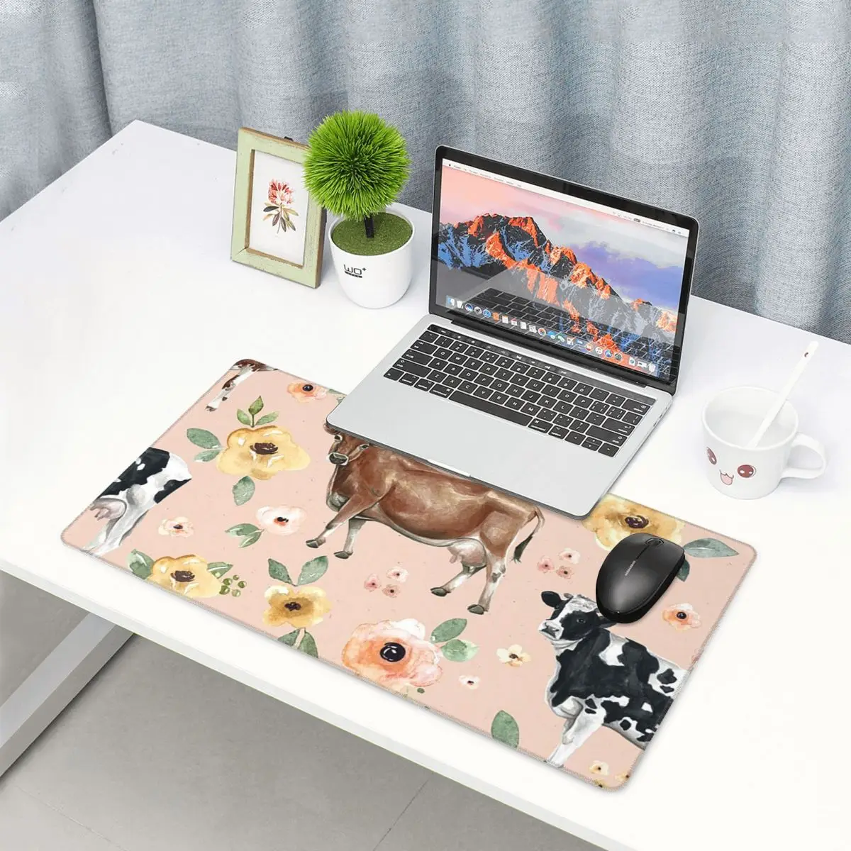 Yellow Laptop Accessories - Tappetino per mouse grande con motivo