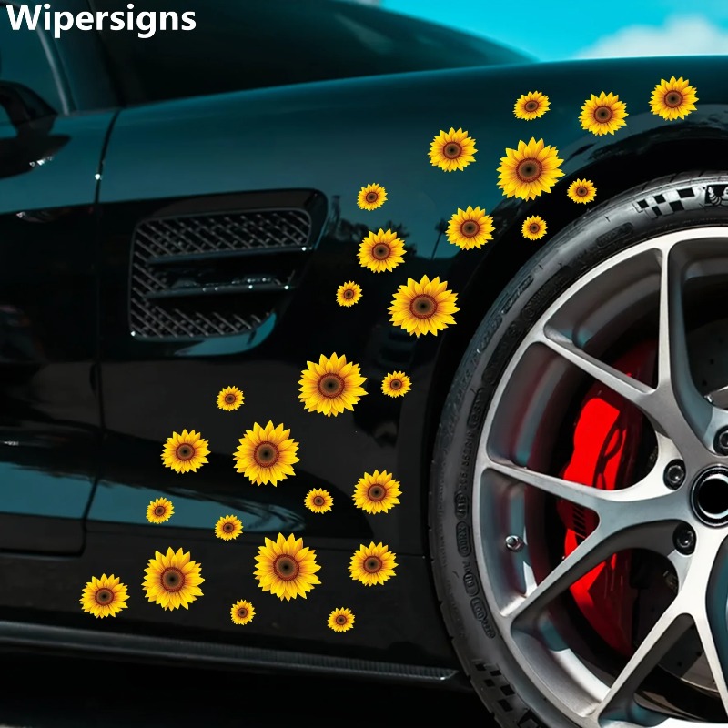 Yellow Laptop Accessories - Adesivi per auto in stile girasole