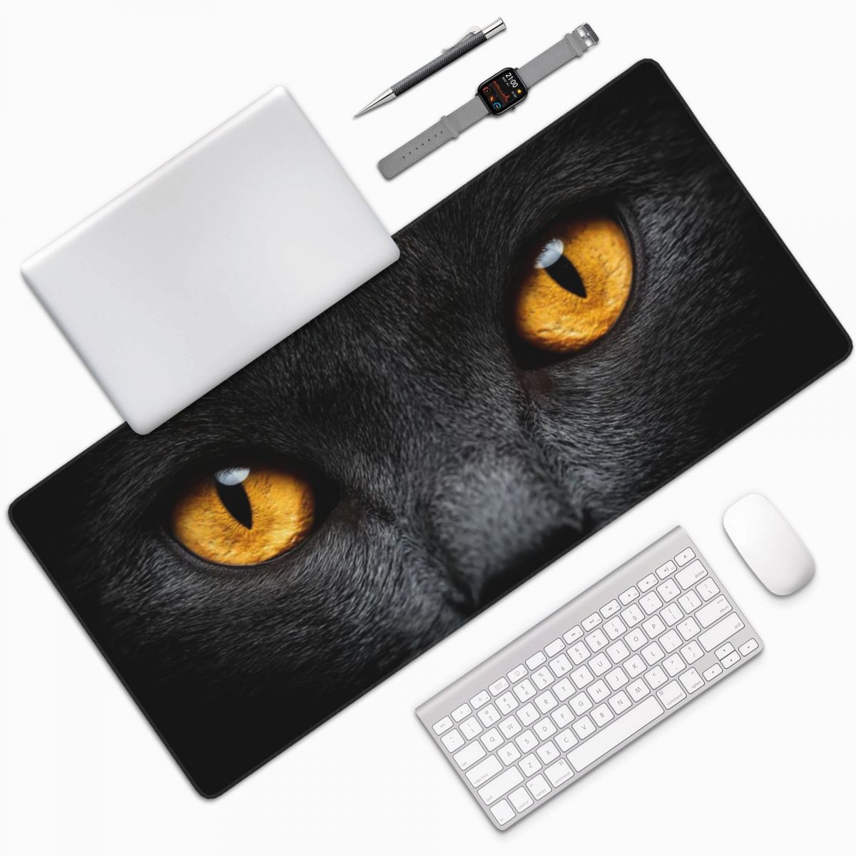 Yellow Laptop Accessories - Tappetino per mouse grande con viso
