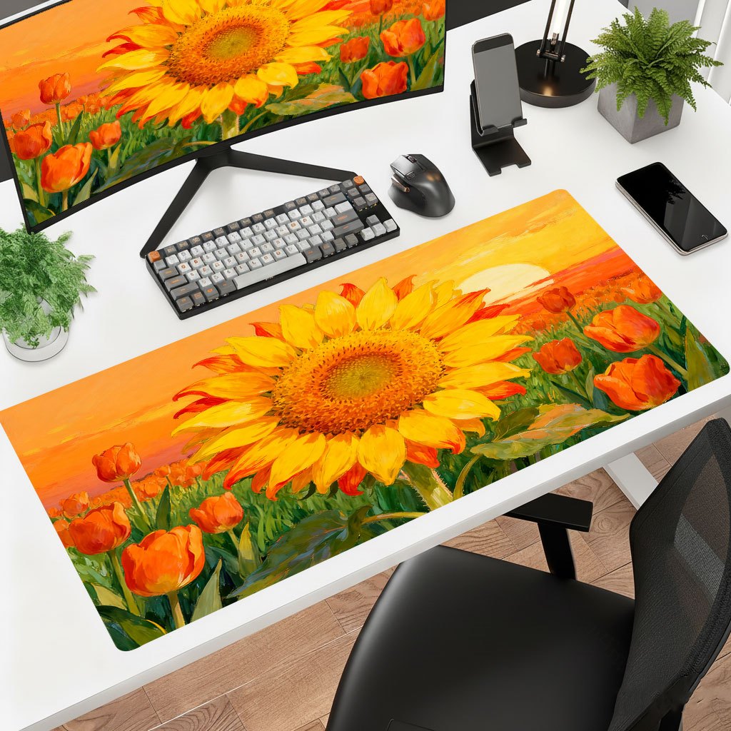 Yellow Laptop Accessories - Tappetino per mouse Brand Yellow Sunflower,