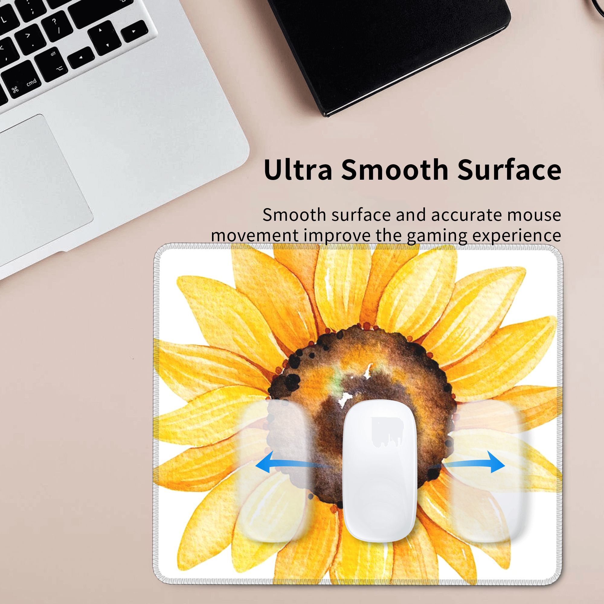 Yellow Laptop Accessories - Tappetino per mouse floreale giallo vibrante