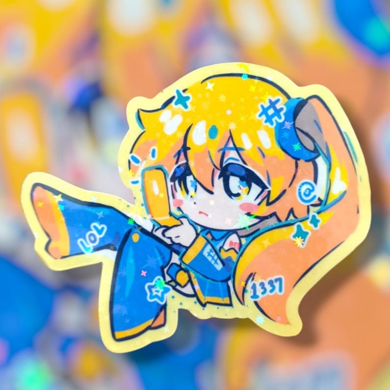 Yellow Laptop Accessories - Adesivo Mysterious Yellow Twin Tails Vocaloid