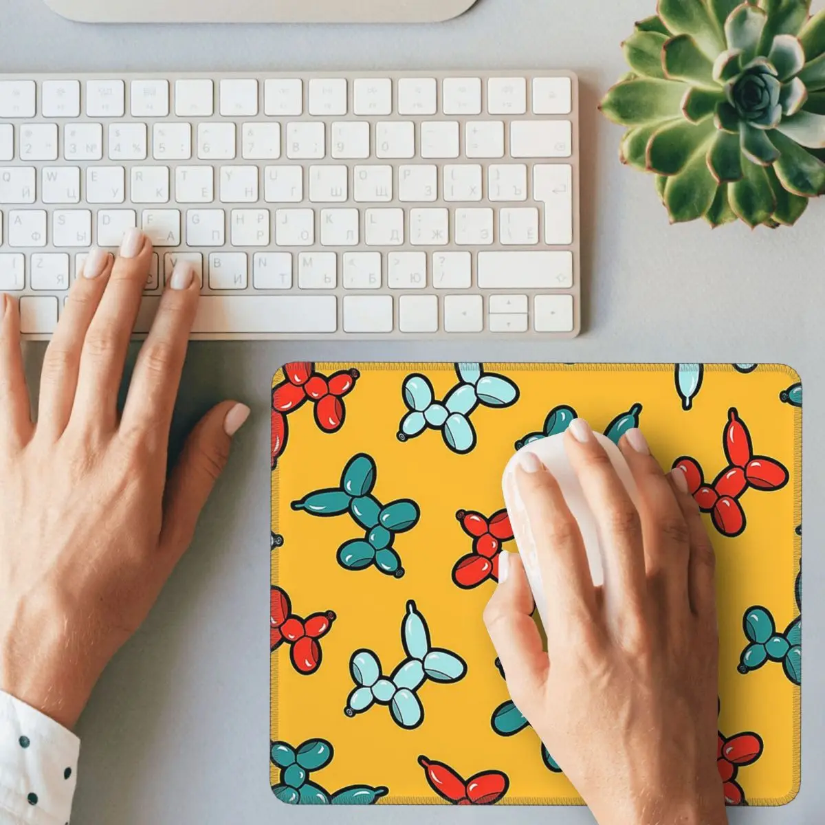 Yellow Laptop Accessories - Tappetino per mouse con motivo cani
