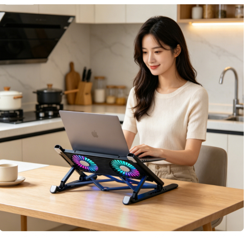 Laptop Ergonomic Accessories - Nuovo Supporto Raffreddante per Laptop Pieghevole,